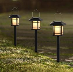 Mat Lampa solární lucerna pr. 10,5cm v.40cm, 12LED, nerez/PH ČER