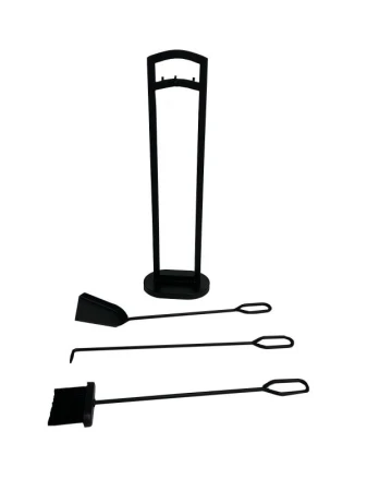 Mat Nářadí krb. v.70cm, ČER kov, sada 3díl. se stojánkem