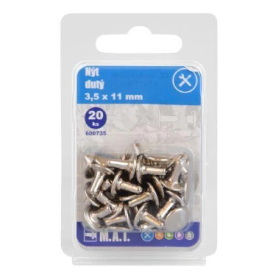 Mat Nýt dutý 3.5x11mm (20ks) Mat Nýt dutý 3.5x11mm (20ks)