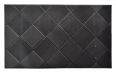 Mat Rohož guma 45x75cm KOSOČTVERCE, ČER Mat Rohož guma 45x75cm KOSOČTVERCE, ČER