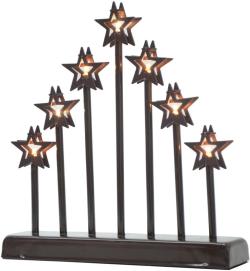 Mat Svícen vánoční 7 svíček LED,teplá BÍ,hvězda,kov.,26x6x27cm,2xtuž.AA baterie (VÝPRODEJ) Mat Svícen vánoční 7 svíček LED,teplá BÍ,hvězda,kov.,26x6x27cm,2xtuž.AA baterie (VÝPRODEJ)