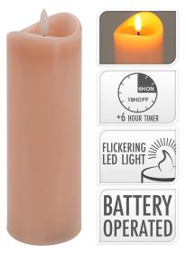 Mat Svíčka LED pr. 7x20cm, blikající plamen, časovač, RŮŽ Mat Svíčka LED pr. 7x20cm, blikající plamen, časovač, RŮŽ