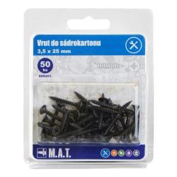 Mat Vrut do sádrokar.3,5x25mm jemný z.,f. (50ks) Mat Vrut do sádrokar.3,5x25mm jemný z.,f. (50ks)
