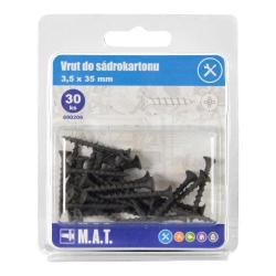 Mat Vrut do sádrokar.3,5x35mm hrubý z.,f. (30ks) Mat Vrut do sádrokar.3,5x35mm hrubý z.,f. (30ks)