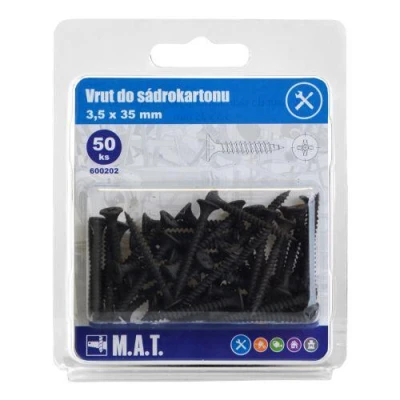 Mat Vrut do sádrokar.3,5x35mm jemný z.,f. (50ks) Mat Vrut do sádrokar.3,5x35mm jemný z.,f. (50ks)