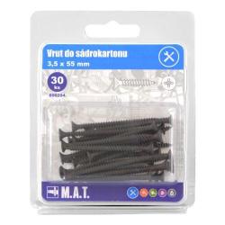 Mat Vrut do sádrokar.3,5x55mm jemný z.,f. (30ks) Mat Vrut do sádrokar.3,5x55mm jemný z.,f. (30ks)