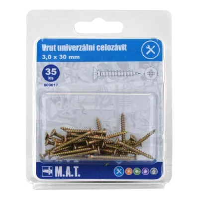 Mat Vrut un.celozávit 3,0x 30mm ZZ (35ks) Mat Vrut un.celozávit 3,0x 30mm ZZ (35ks)