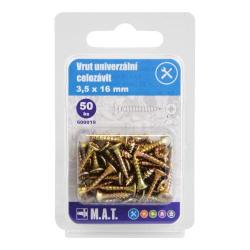 Mat Vrut un.celozávit 3,5x 16mm ZZ (50ks) Mat Vrut un.celozávit 3,5x 16mm ZZ (50ks)