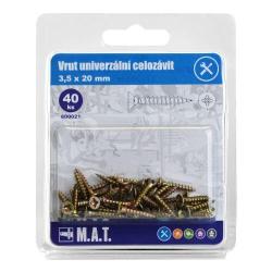 Mat Vrut un.celozávit 3,5x 20mm ZZ (40ks) Mat Vrut un.celozávit 3,5x 20mm ZZ (40ks)