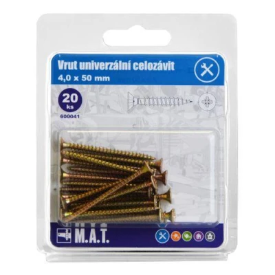 Mat Vrut un.celozávit 4,0x 50mm ZZ (20ks)
