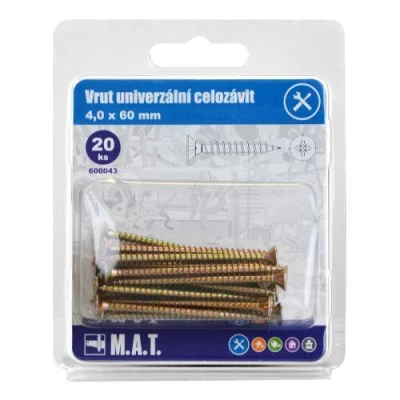 Mat Vrut un.celozávit 4,0x 60mm ZZ (20ks)