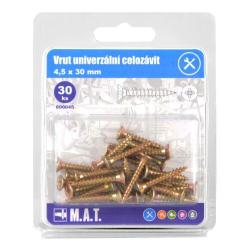 Mat Vrut un.celozávit 4,5x 30mm ZZ (30ks) Mat Vrut un.celozávit 4,5x 30mm ZZ (30ks)