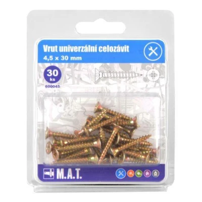 Mat Vrut un.celozávit 4,5x 30mm ZZ (30ks)