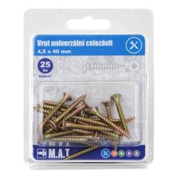 Mat Vrut un.celozávit 4,5x 40mm ZZ (25ks) Mat Vrut un.celozávit 4,5x 40mm ZZ (25ks)