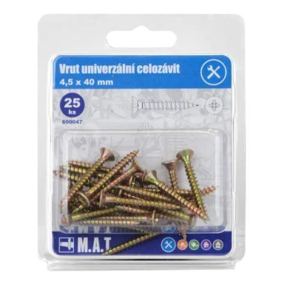 Mat Vrut un.celozávit 4,5x 40mm ZZ (25ks)