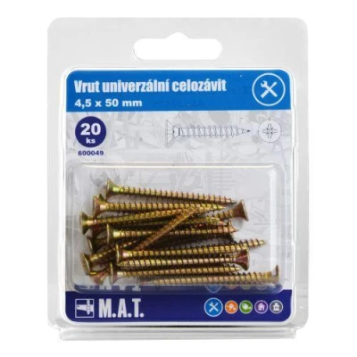 Mat Vrut un.celozávit 4,5x 50mm ZZ (20ks)