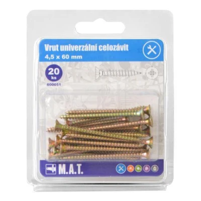 Mat Vrut un.celozávit 4,5x 60mm ZZ (20ks)
