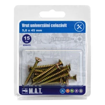 Mat Vrut un.celozávit 5,0x 45mm ZZ (15ks)
