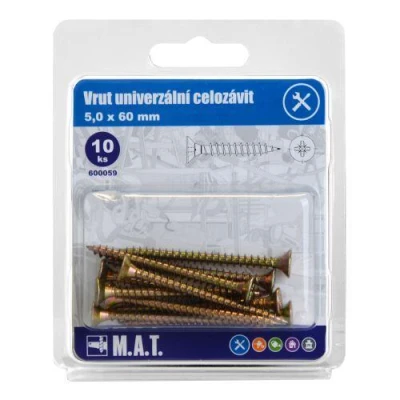 Mat Vrut un.celozávit 5,0x 60mm ZZ (10ks)