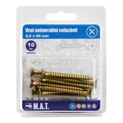 Mat Vrut un.celozávit 6,0x 60mm ZZ (10ks) Mat Vrut un.celozávit 6,0x 60mm ZZ (10ks)