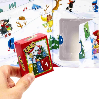 Mattel Adventní kalendář rozkládací hra UNO karty s doplňky