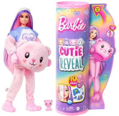Mattel BRB Barbie Cutie Reveal bábika zvieratko v preobleku pastelová 4 druhy