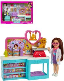 Mattel BRB Barbie panenka Chelsea veterinářka set se zvířátky a doplňky