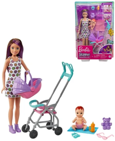 Mattel BRB Barbie panenka chůva herní set s kočárkem a doplňky Mattel BRB Barbie panenka chůva herní set s kočárkem a doplňky