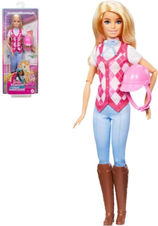 Mattel BRB Panenka Barbie jezdkyně Malibu set s helmou Mattel BRB Panenka Barbie jezdkyně Malibu set s helmou
