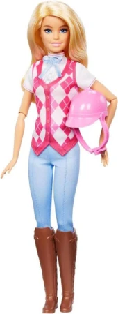 Mattel BRB Panenka Barbie jezdkyně Malibu set s helmou
