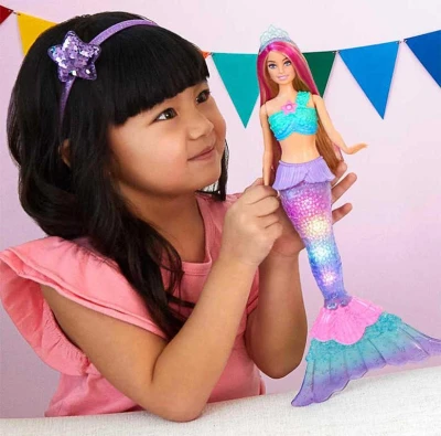 Mattel BRB Panenka Barbie mořská panna blikající na baterie Světlo