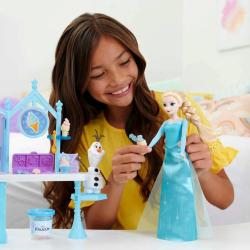 Mattel Frozen Zmrzlinový stánek s Elsou a Olafem herní set s modelínou