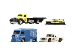 Mattel HOT WHEELS 3ks prémiový angličák s týmovým tahačem - závod Le Mans 1:64