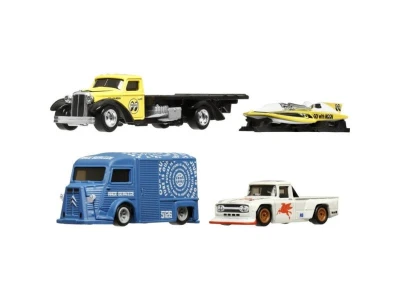Mattel HOT WHEELS Prémiový angličák set 4 vozidla závod Le Mans kov
