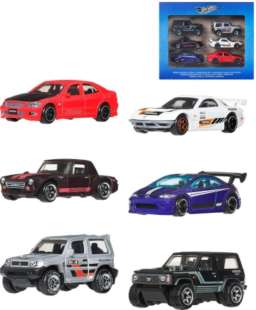 Mattel HOT WHEELS Auto angličák Silver Series Streets Of Japan set 6ks kov