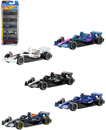 Mattel HOT WHEELS Auto kovový angličák 1:64 Formule 1 set 5ks