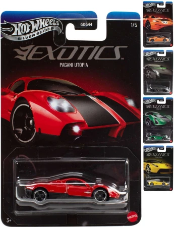 Mattel HOT WHEELS Auto Silver Series Exotics angličák 5 druhů kov