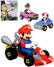 Mattel HOT WHEELS Auto Super Mario Kart s postavičkou 6 druhů kov Mattel HOT WHEELS Auto Super Mario Kart s postavičkou 6 druhů kov
