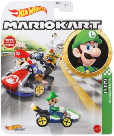 Mattel HOT WHEELS Auto Super Mario Kart s postavičkou 4 druhy kov