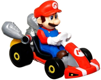Mattel HOT WHEELS Auto Super Mario Kart s postavičkou 4 druhy kov