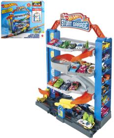 Mattel HOT WHEELS City kaskadérská přenosná garáž s výtahem set s autíčkem