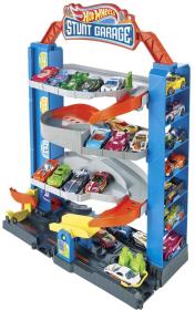 Mattel HOT WHEELS City kaskadérská přenosná garáž s výtahem set s autíčkem