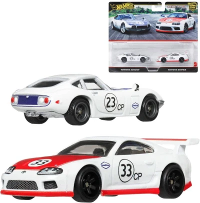 Mattel HOT WHEELS Prémiový angličák set 2 auta Ford + Toyota kov