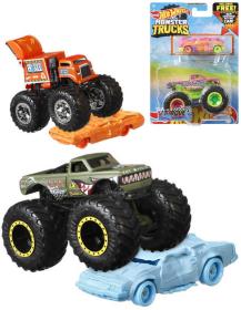 Mattel HOT WHEELS Set auto Monster Trucks + angličák různé druhy kov Mattel HOT WHEELS Set auto Monster Trucks + angličák různé druhy kov