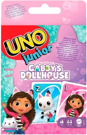 Mattel Hra Uno Junior karty Gabbys Dollhouse (společenská hra) Mattel Hra Uno Junior karty Gabbys Dollhouse (společenská hra)
