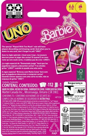 Mattel HRA Uno karty Filmová Barbie (společenská hra)