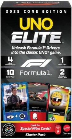 Mattel Hra Uno karty Formule 1 Elite Racers (společenská hra)