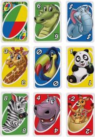 Mattel Hra Uno karty junior Zvířátka (společenská hra)