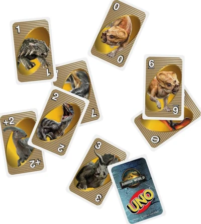 Mattel HRA Uno karty Jurský svět: Znovuzrození (společenská hra)