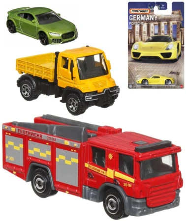 Mattel MATCHBOX Auto kovové angličák evropská kolekce Germany 6 druhů
